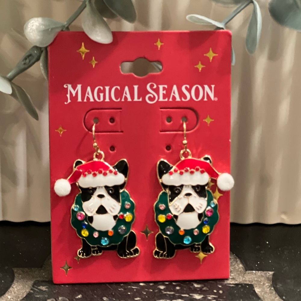 Bulldog Festive Earrings